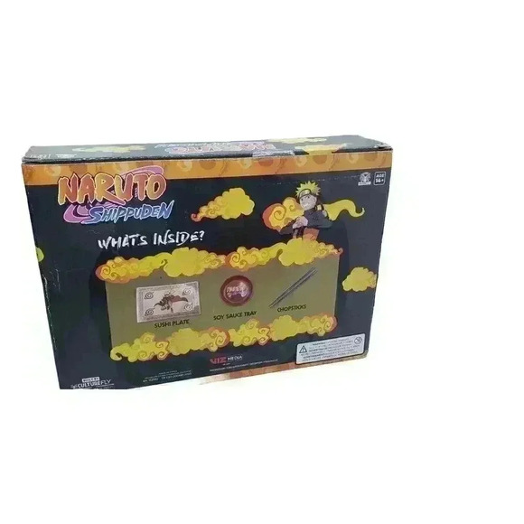 NIB Naruto Shippuden Ceramic Sushi Set Rare Anime Plate Bowl Chop Sticks NEW - Picture 6 of 10